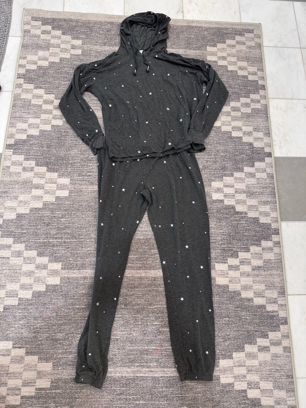 P.J. Salvage Gray Star-Print Cozy One-Piece